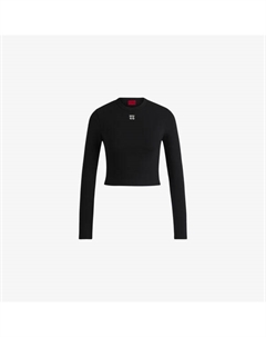 Топ с вышитым логотипом, черный Hugo