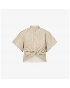 Блузка полосатая хлопковая, бежевый Rag & bone