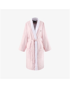 Хлопковый полосатый халат с вышитым логотипом Oxford, цвет rosette Ralph lauren home