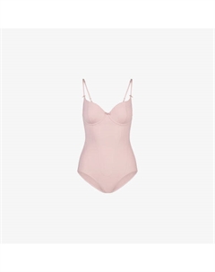 Боди без подкладки винтажный корсетный, розовый Skims