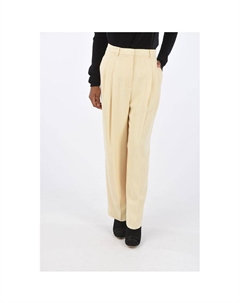 Расклешенные брюки с высокой талией из крепа и двойной складкой, Beige Tory burch