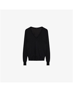 Джемпер кашемировый с V-образным вырезом, черный Joseph