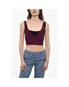 Укороченный шерстяной трикотажный топ, Purple Dsquared2