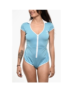 Двухцветный боди с воротником-поло, Light Blue Dsquared2