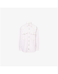 Рубашка джинсовая с эффектом поношенности, розовый Agolde