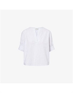 Рубашка из смесового хлопка с V-образным вырезом, мультиколор Frame