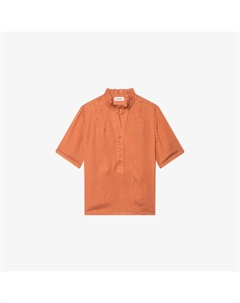 Блузка сатиновая с воротником-рюшем, желтовато-коричневый Zadig&voltaire