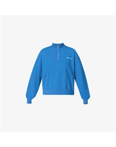 Свитшот Revive из эластичного джерси укороченный с воротником на молнии, синий Sweaty betty