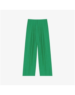 Широкие брюки с высокой посадкой из эластичной ткани для костюма, зеленый Maje