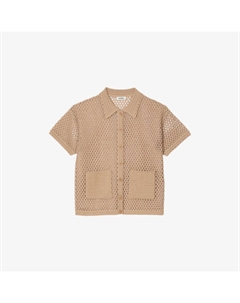 Рубашка короткая с накладными карманами, бежевый Sandro