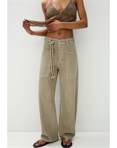 Джинсы свободного кроя, охра Pull & bear