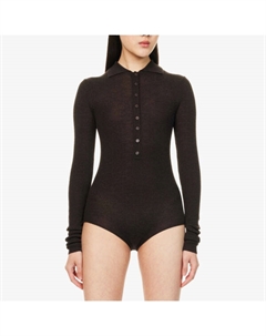 Поло-боди из шерсти, шелка и кашемира, коричневый The frankie shop