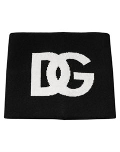 Черный кашемировый квадратный платок с логотипом DG Dolce&gabbana