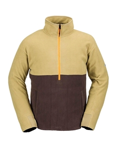 Флисовая худи с капюшоном и молнией до половины, хаки Volcom