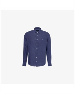 Рубашка льняная приталенного кроя, синий Hackett