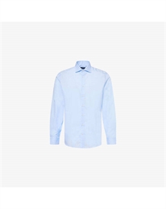 Рубашка из хлопкового поплина с закругленным подолом, голубой Hackett