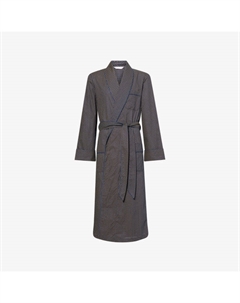 Халат Нельсон из хлопкового поплина с графическим принтом, синий Derek rose