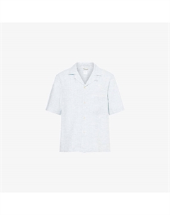 Рубашка с накладными карманами из смесового льна, синий Eleventy