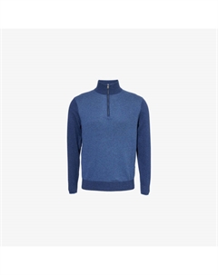 Джемпер из хлопка и кашемира с диагональным плетением, синий Hackett