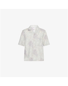 Рубашка с цветочным принтом из льна и хлопка, серый Eleventy