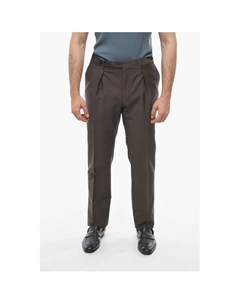 Брюки LEADER из мохера и шерсти, Brown Corneliani