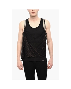 Майка из шелковой смеси с кружевным подолом, Black Dsquared2