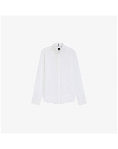 Рубашка из стрейч-льна с длинным рукавом, белый Boss