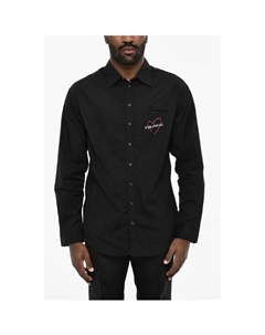 Рубашка с приспущенными плечами и контрастным логотипом, Black Dsquared2