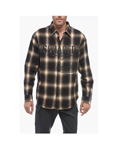 Рубашка из фланели с принтом в виде букв, Brown Dsquared2