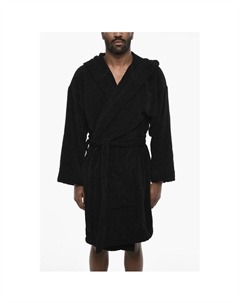 Халат из махрового хлопка с поясом и капюшоном, Black Dsquared2