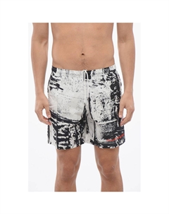 Шорты для плавания GRAFFITI с завязками, Black and White Alexander mcqueen