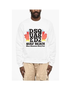 Свитшот из хлопка с флисом и круглым вырезом с принтом, Black and White Dsquared2