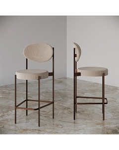 Барный стул из велюра бежевый Laredoute