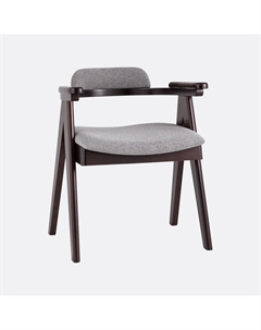 Комплект стульев из массива гевеи с обивкой из рогожки 2 шт  серый So'home