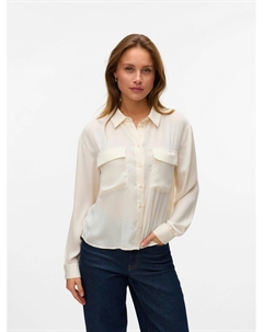 Рубашка с 2 накладными карманами бежевый Vero moda