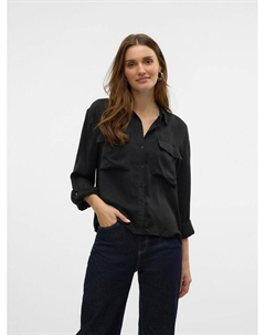 Рубашка с 2 накладными карманами черный Vero moda