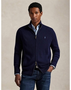 Шерстяной джемпер на молнии синий Polo ralph lauren