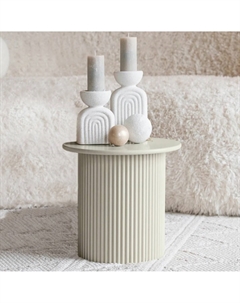 Журнальный столик с рифлным основанием в пастельном цвете бежевый So'home