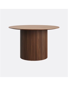 Журнальный столик с рифлным основанием и шпоночной отделкой 70 см каштановый So'home