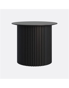 Журнальный столик с рифлным основанием в шпоночной отделке 50 см черный So'home