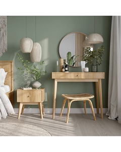 Туалетный столик с ящиком цвета натурального дерева бежевый Laredoute