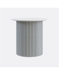 Журнальный столик с рифлной основой в шпоночной отделке 40 см белый So'home