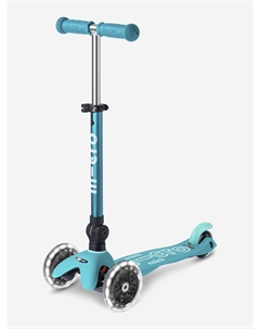 Самокат Mini Deluxe складной LED 2024, Голубой Micro