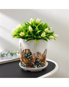 Горшок для цветов с поддоном Доляна