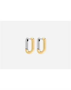 Серьги конго Прямоугольные биколор 2 шт Attribute shop