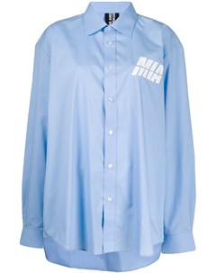 Mia iam рубашка оверсайз с логотипом один размер синий Mia-iam