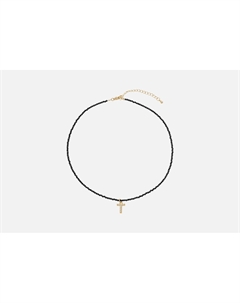 Колье из шпинели С буквой T с цирконами золотистое 1 шт Attribute shop