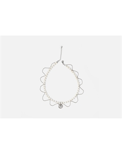 Колье фантазийное Natural pearl necklace with chains and round pendant 1 шт 19.stone