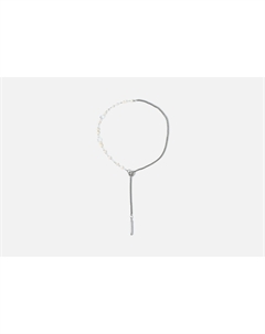 Колье галстук Necklace tie made of pearls and chains is original 1 шт 19.stone