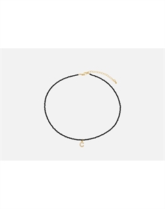 Колье из шпинели С буквой С с цирконами золотистое 1 шт Attribute shop